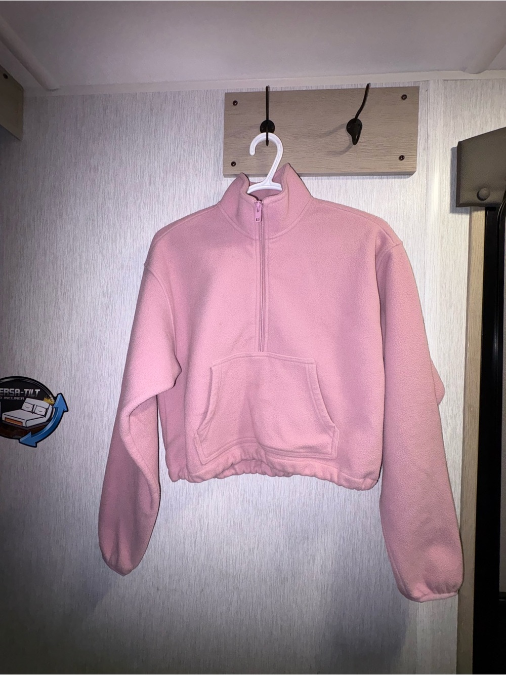 TNA Pink Half-Zip Fleece Pullover